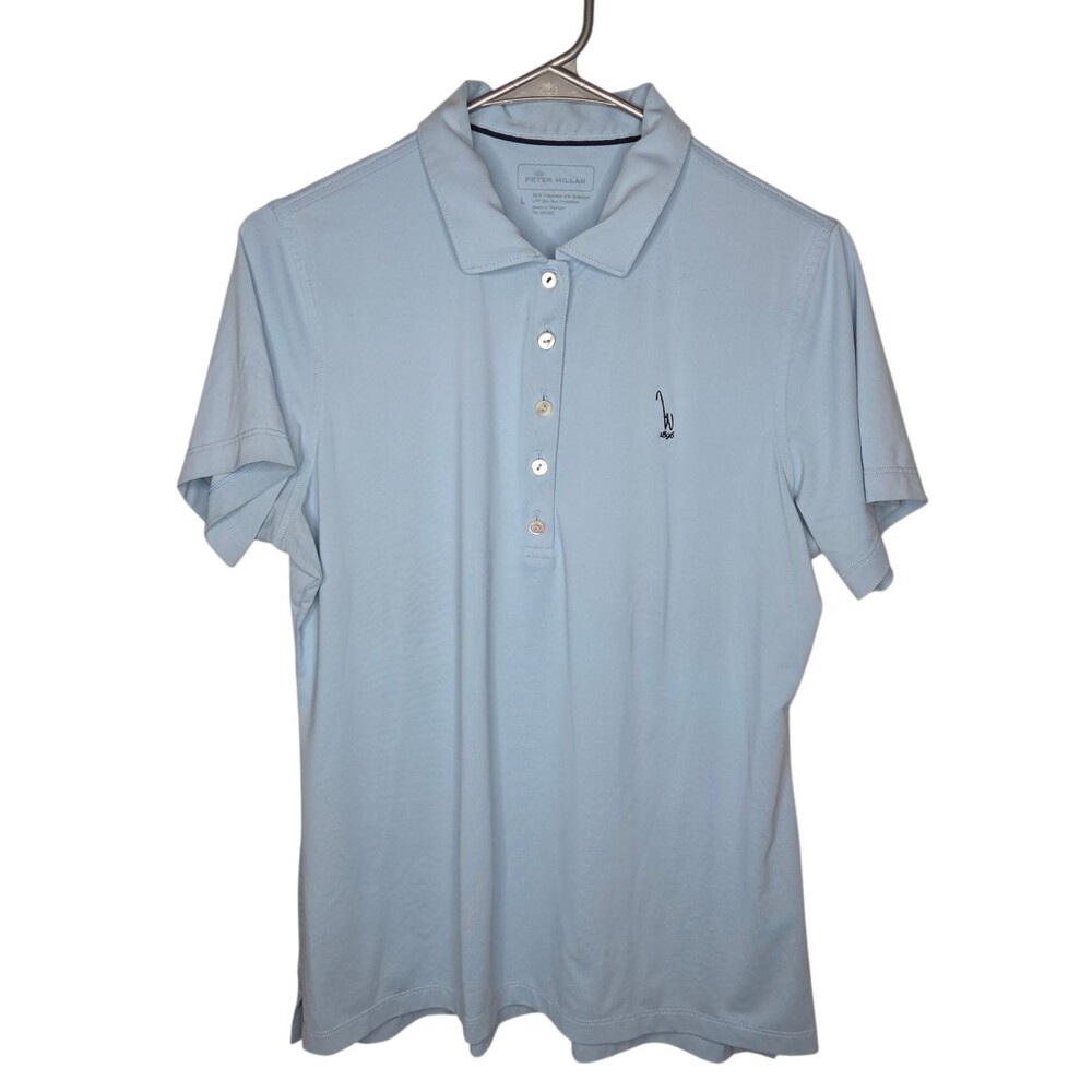 Peter Millar UPF 50+ Golf Polo, Women’s Large, Blue - Waverley 1896 Oregon